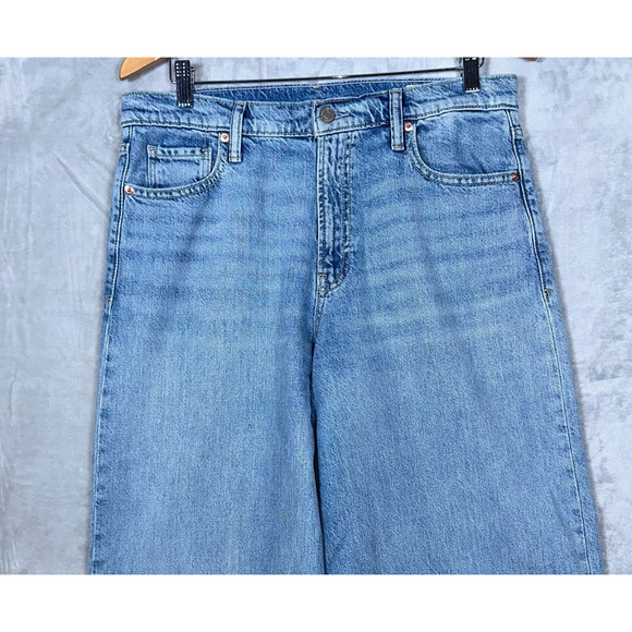 GAP Jeans Womens 30 10 Tall Baggy Mid Rise Ultrasoft Wide Leg Light Wash See Pic - Picture 3 of 15